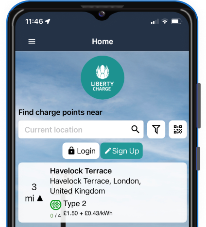 Liberty charge on a mobile phone